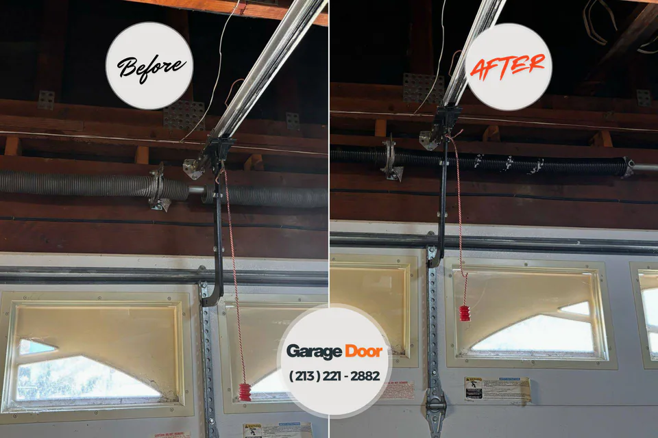 Before and after: garage door repair Billington Heights, NY